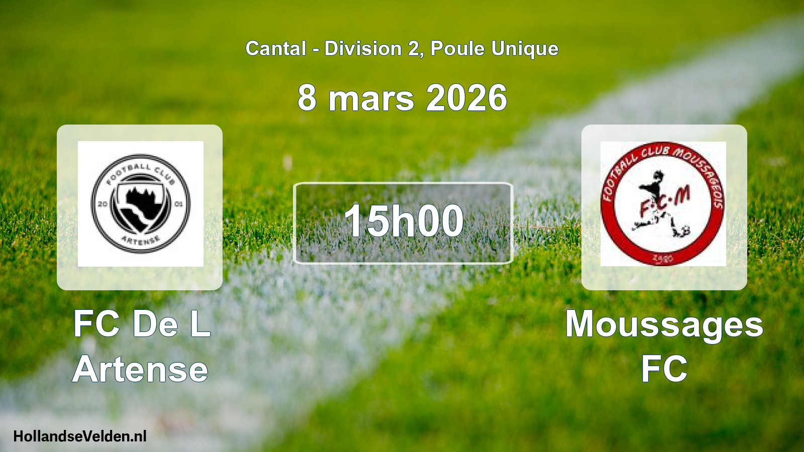 Geplande wedstrijd: FC De L Artense - Moussages FC (8 maart 2026)