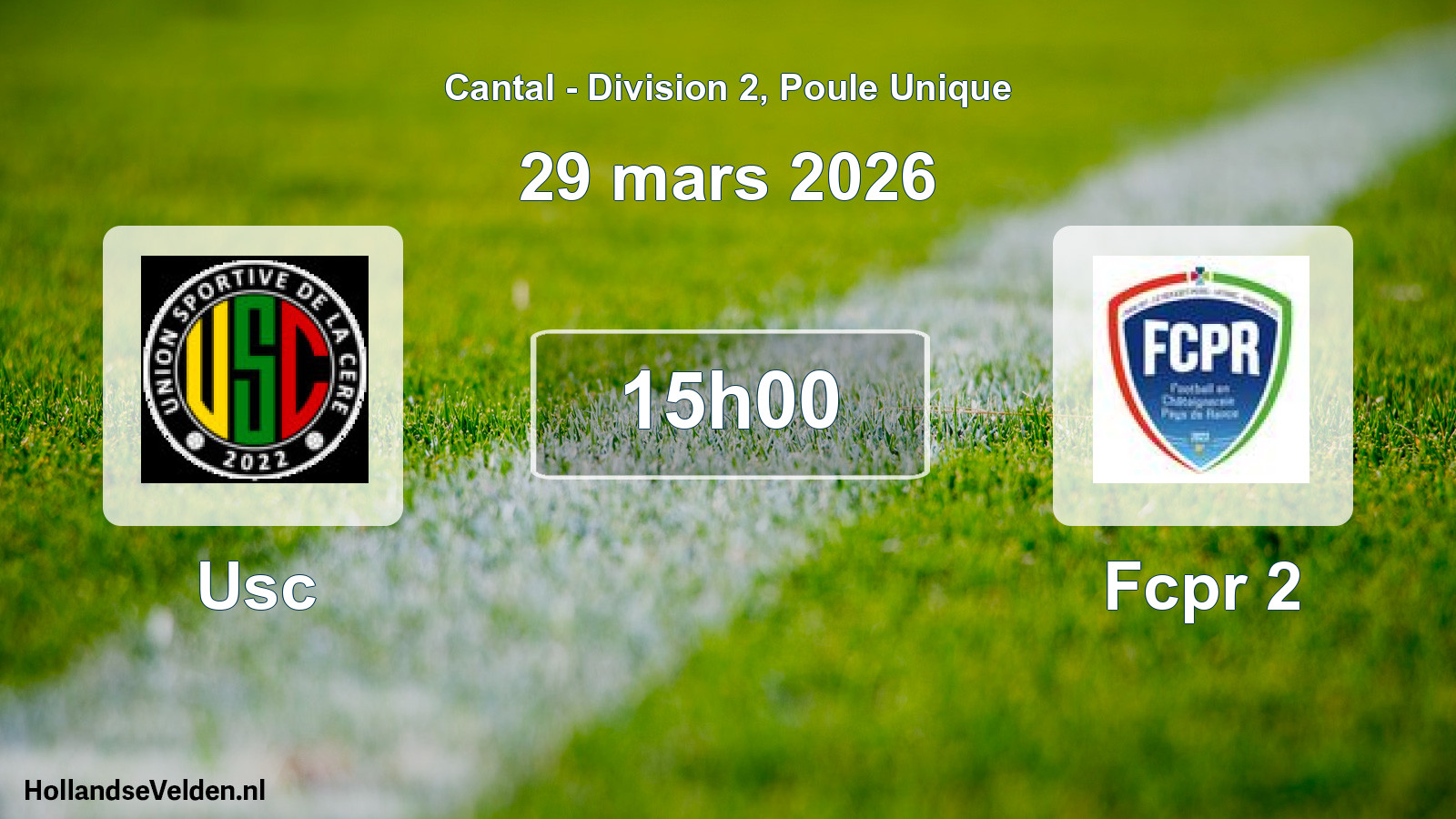 Match programmé: Usc - Fcpr 2 (29 mars 2026)