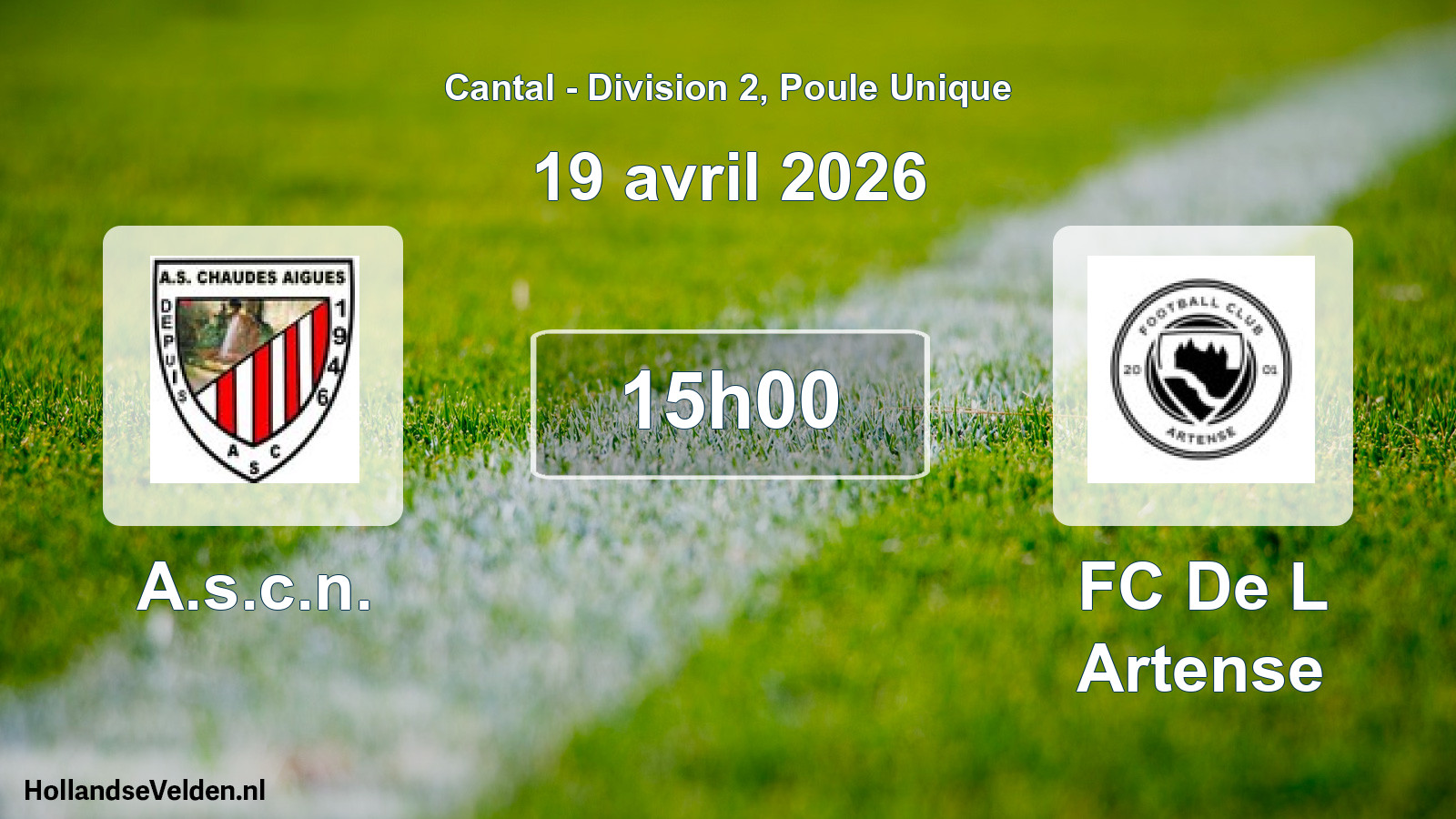 Match programmé: A.s.c.n. - FC De L Artense (19 avril 2026)