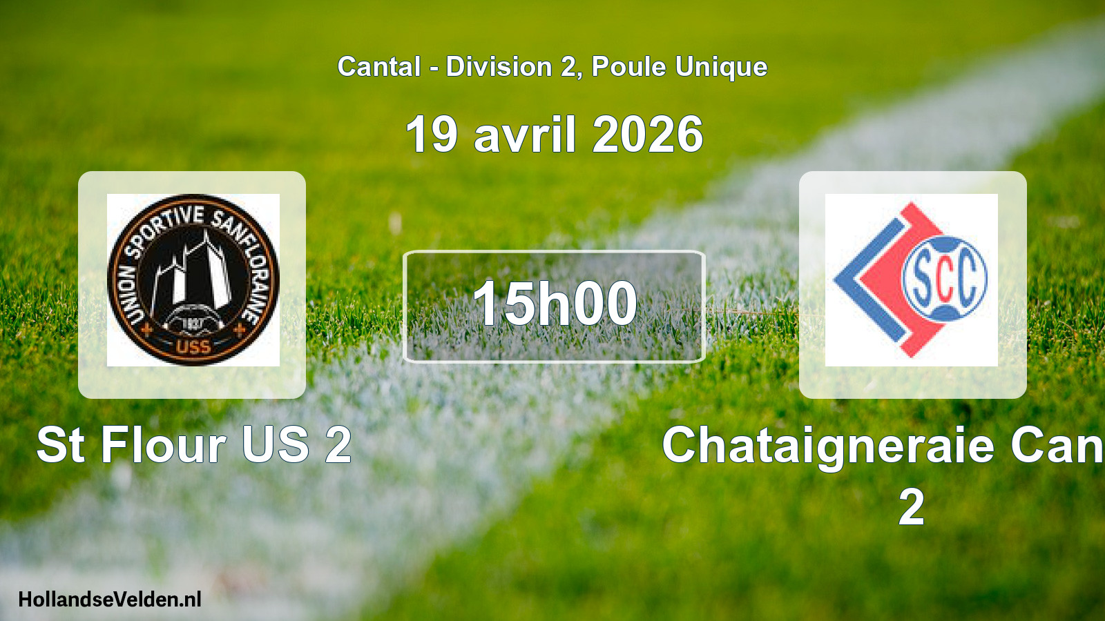 Geplande wedstrijd: St Flour US 2 - Chataigneraie Cantal 2 (19 april 2026)