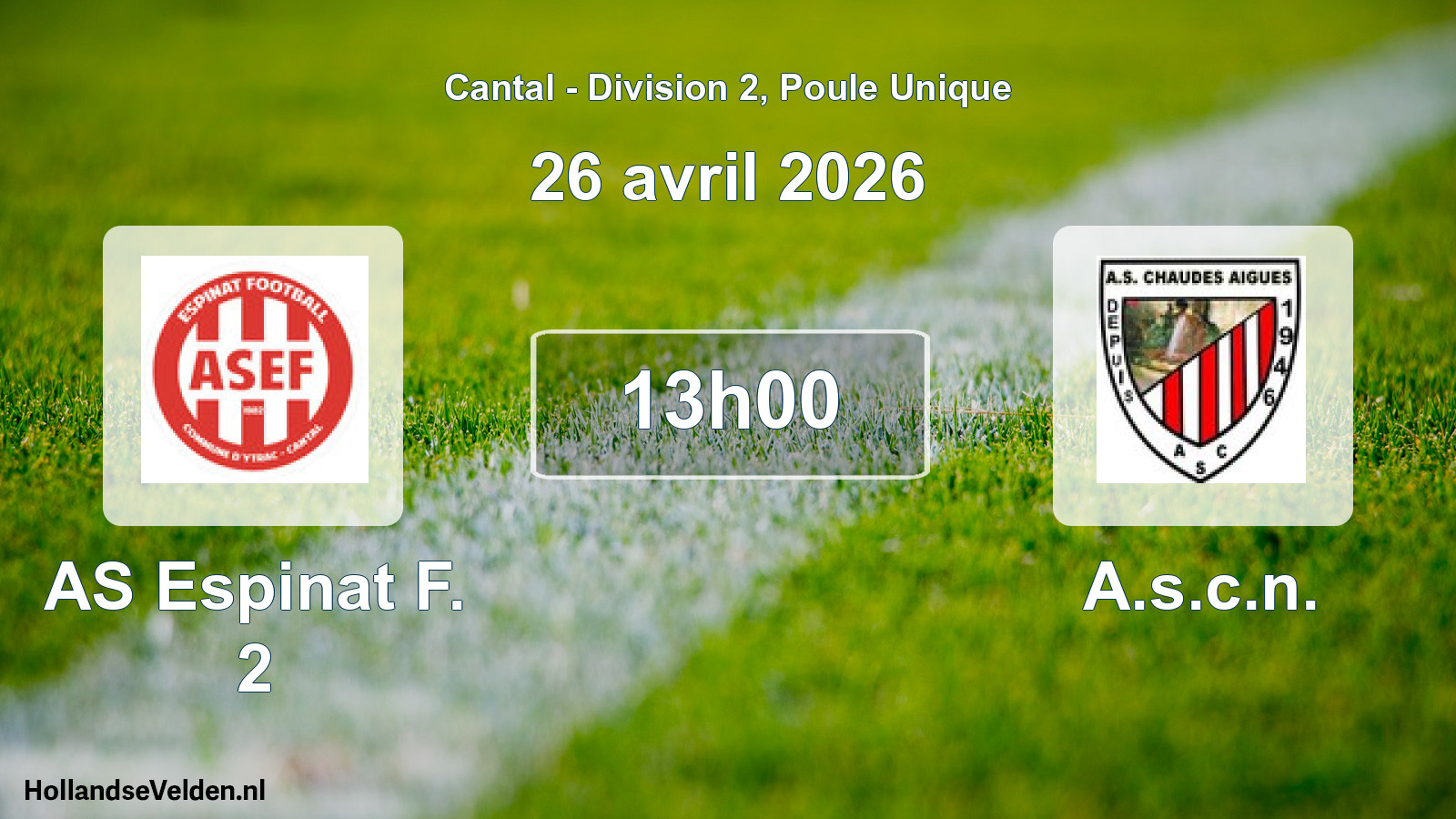 Match programmé: AS Espinat F. 2 - A.s.c.n. (26 avril 2026)