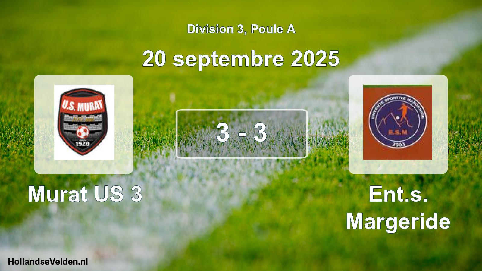 Match joué: Murat US 3 - Ent.s. Margeride 3 - 3 (20 septembre 2025)