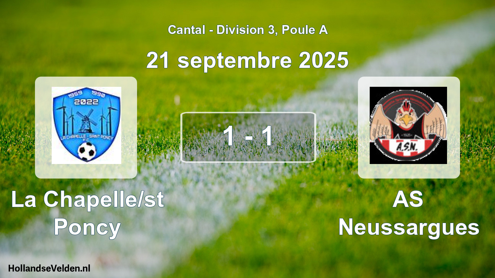 Gespeelde wedstrijd: La Chapelle/st Poncy - AS Neussargues 1 - 1 (21 september 2025)