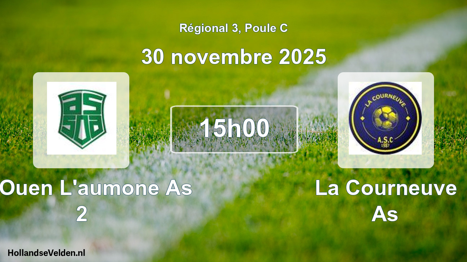 Geplande wedstrijd: St Ouen L'aumone As 2 - La Courneuve As (30 novembre 2025)