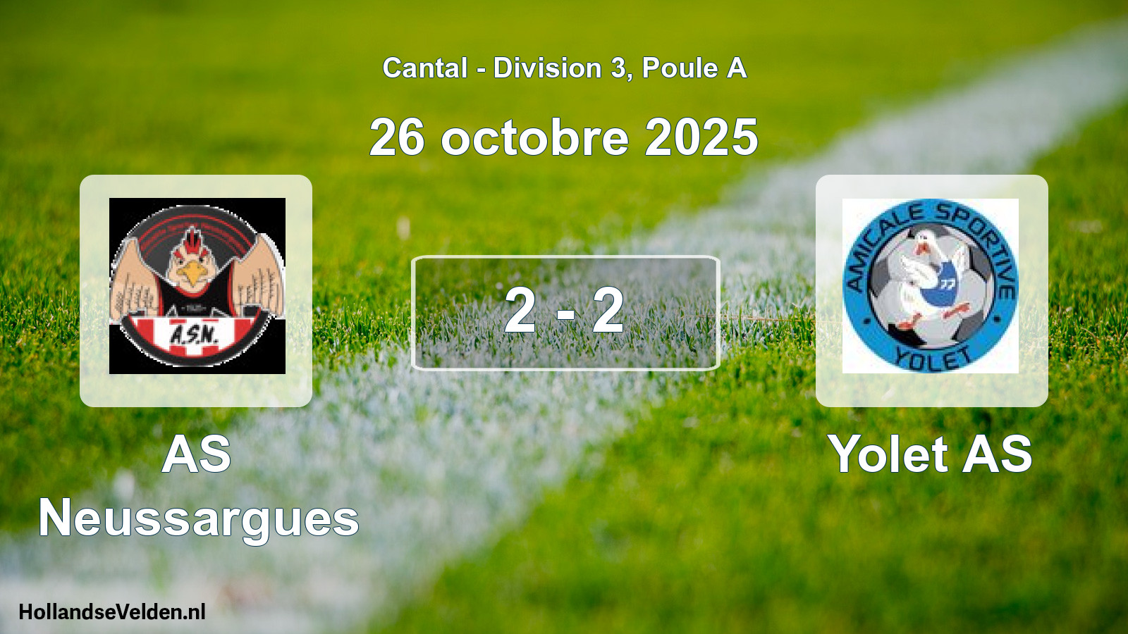 Gespeelde wedstrijd: AS Neussargues - Yolet AS 2 - 2 (26 oktober 2025)