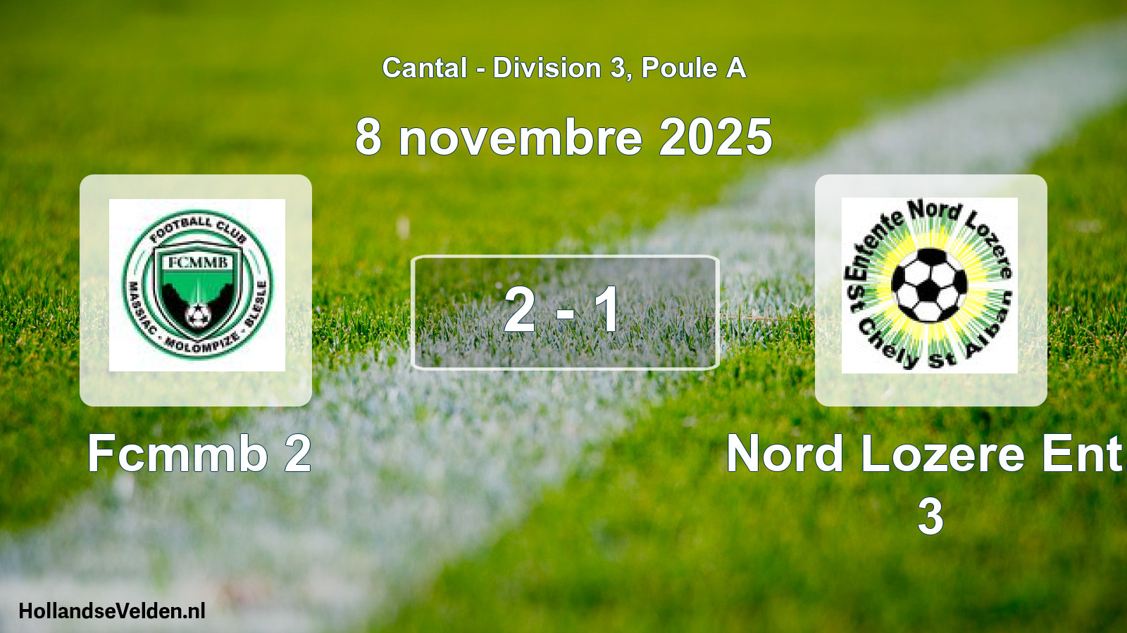 Gespeelde wedstrijd: Fcmmb 2 - Nord Lozere Ent. 3 2 - 1 (8 november 2025)