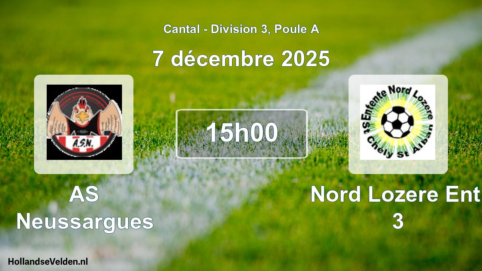 Geplande wedstrijd: AS Neussargues - Nord Lozere Ent. 3 (7 december 2025)