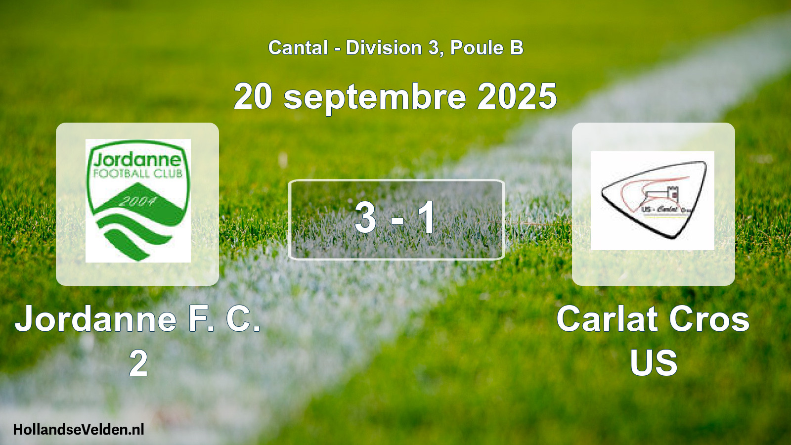 Total number of matches played: Jordanne F. C. 2 - Carlat Cros US 3 - 1 (20 September 2025)