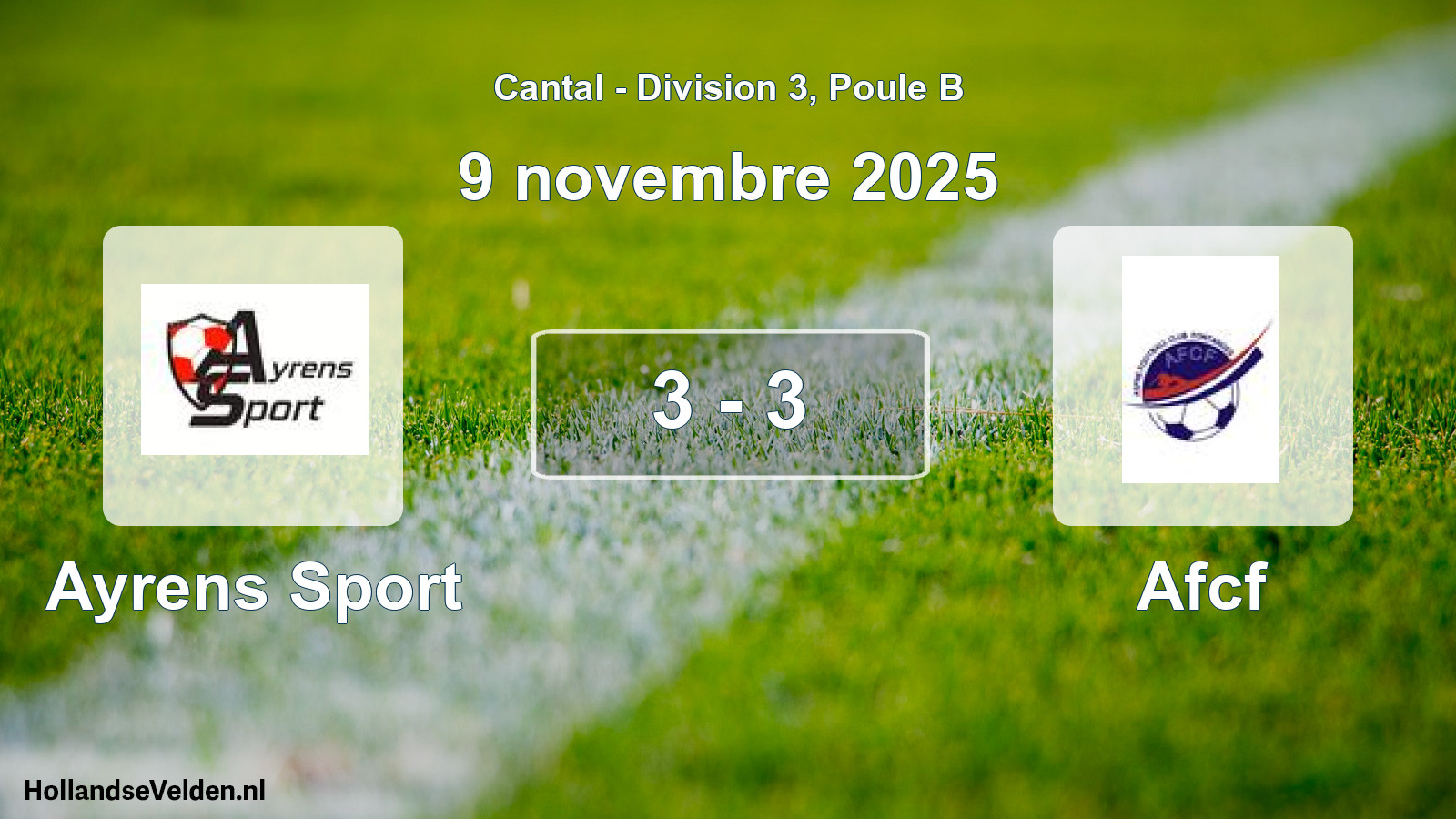 Gespeelde wedstrijd: Ayrens Sport - Afcf 3 - 3 (9 november 2025)