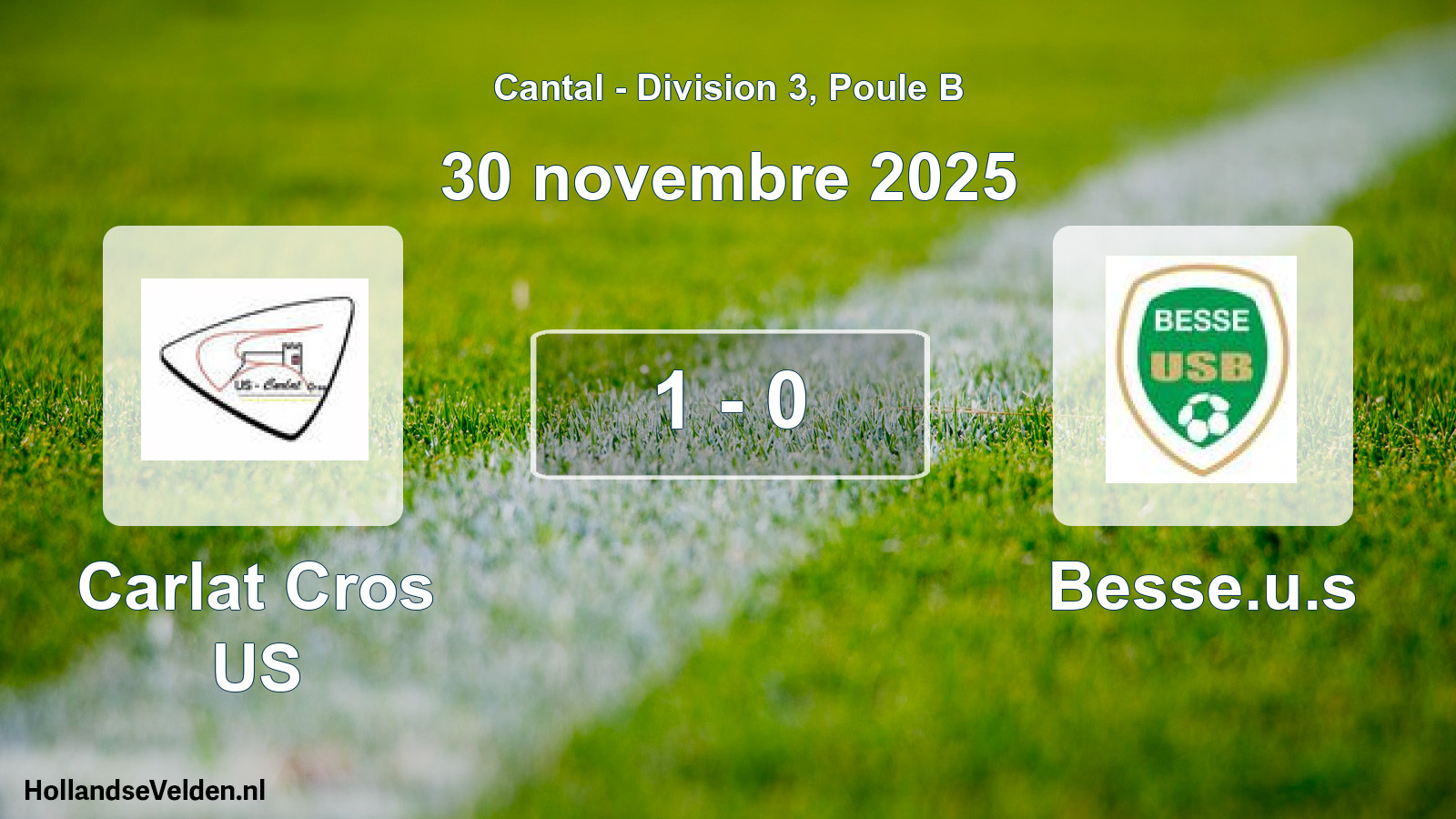 Match joué: Carlat Cros US - Besse.u.s 1 - 0 (30 novembre 2025)