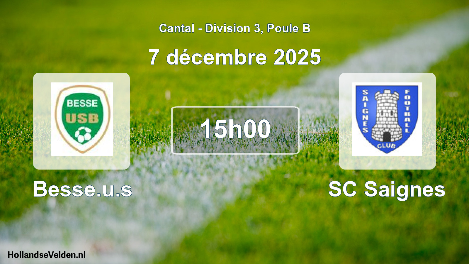 Match programmé: Besse.u.s - SC Saignes (7 décembre 2025)