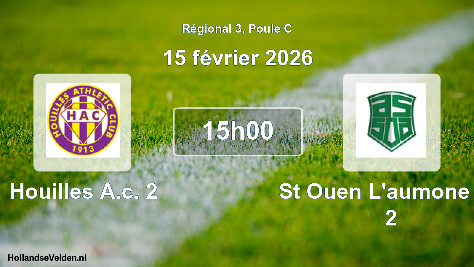 Geplande wedstrijd: Houilles A.c. 2 - St Ouen L'aumone As 2 (15 février 2026)