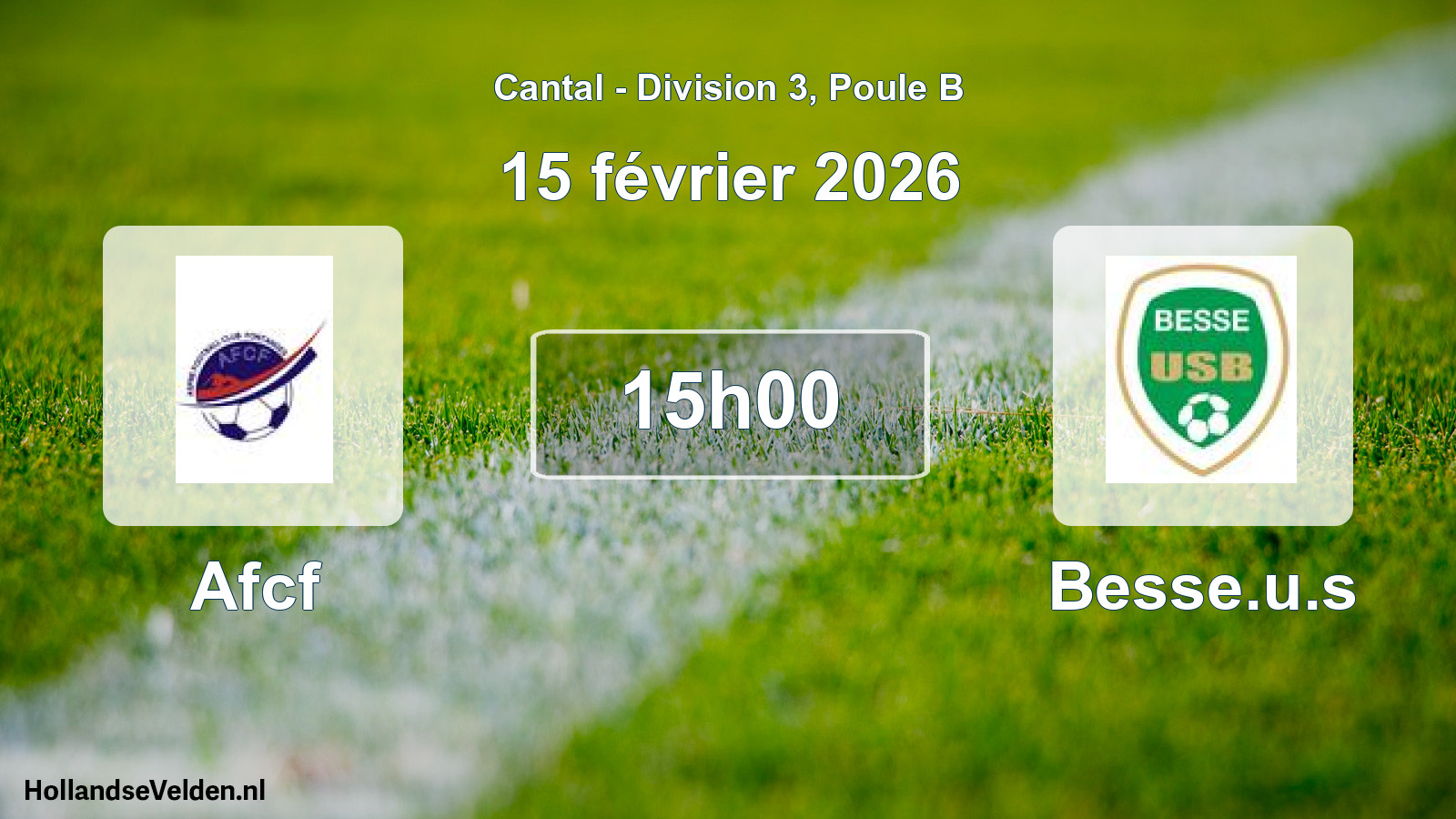 Geplande wedstrijd: Afcf - Besse.u.s (15 februari 2026)