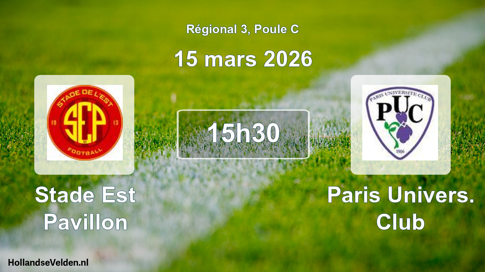 Geplande wedstrijd: Stade Est Pavillon - Paris Univers. Club (15 maart 2026)