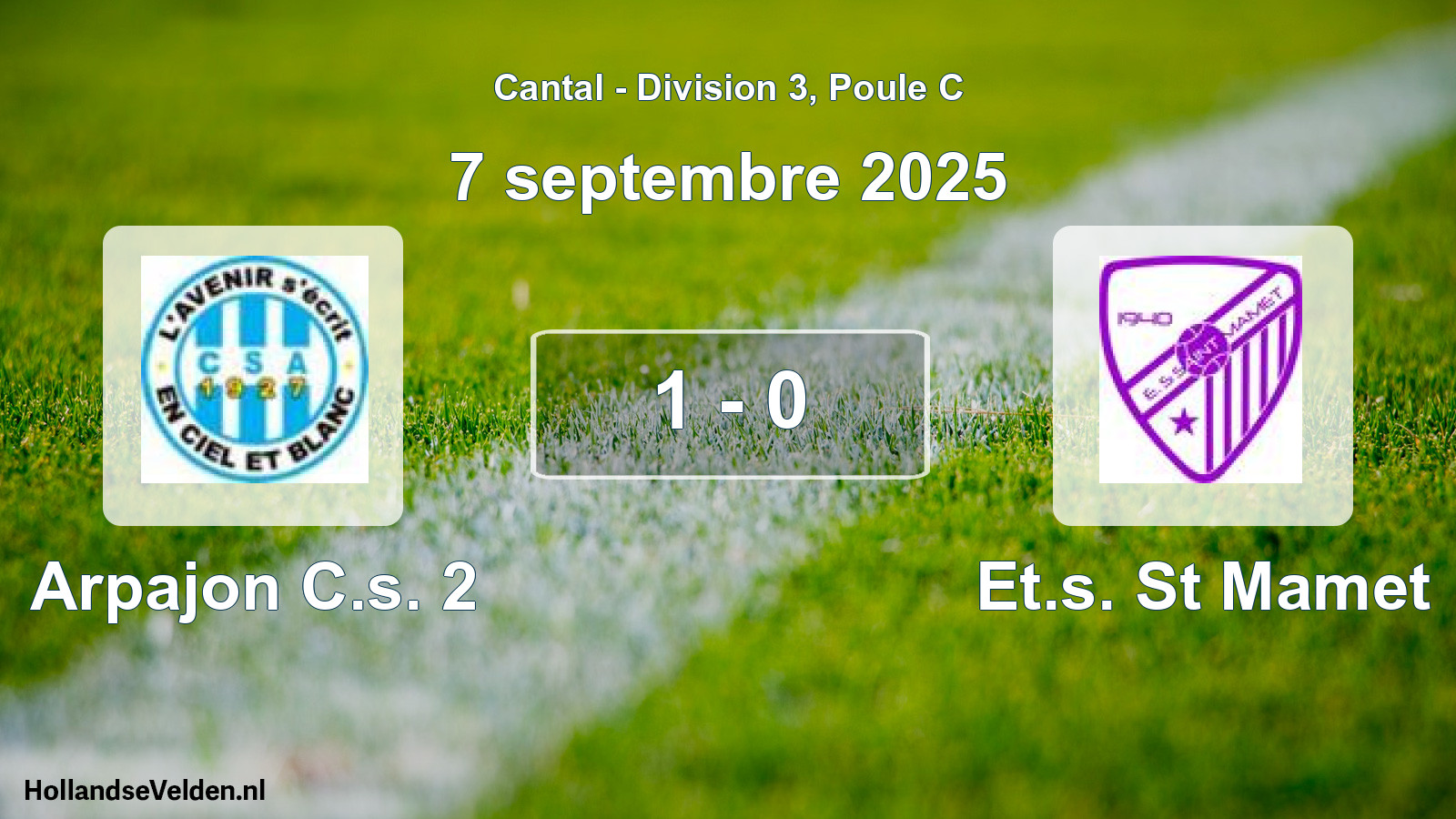 Gespeelde wedstrijd: Arpajon C.s. 2 - Et.s. St Mamet 1 - 0 (7 september 2025)