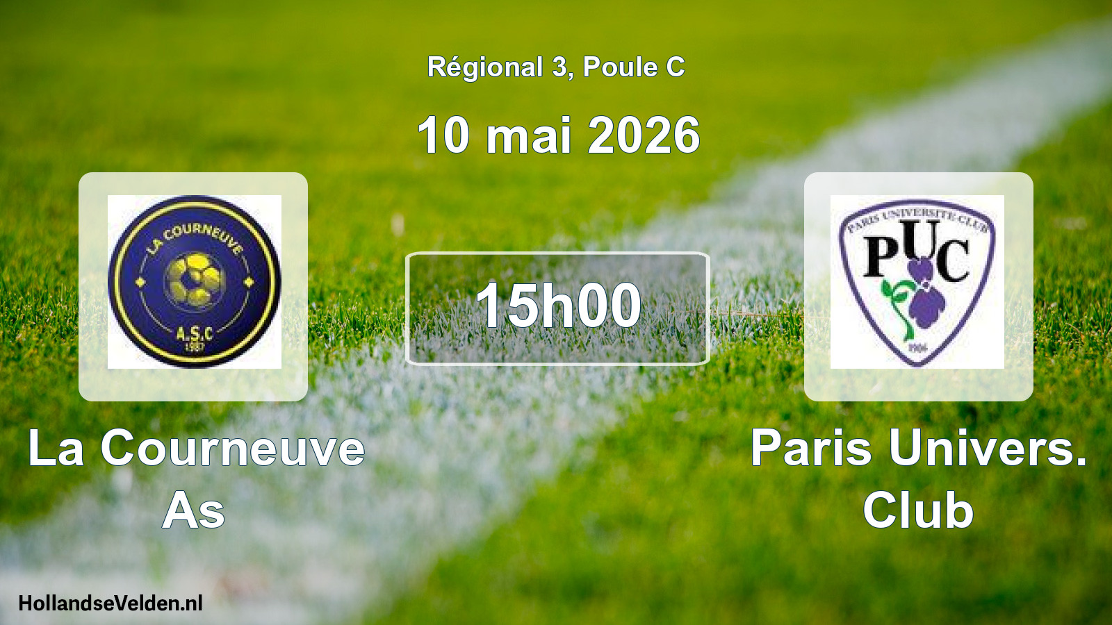 Geplande wedstrijd: La Courneuve As - Paris Univers. Club (10 mai 2026)