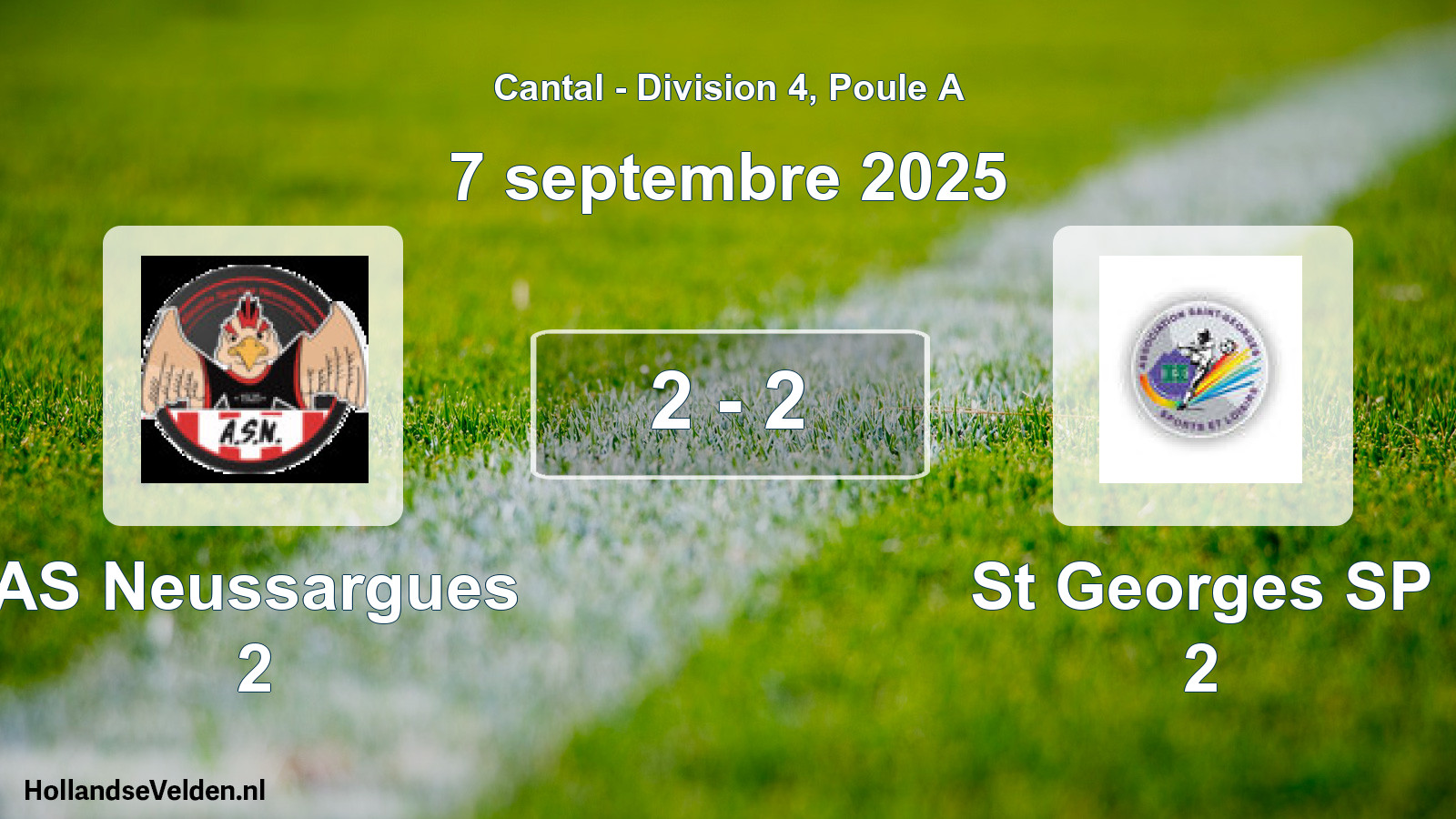 Gespeelde wedstrijd: AS Neussargues 2 - St Georges SP 2 2 - 2 (7 september 2025)
