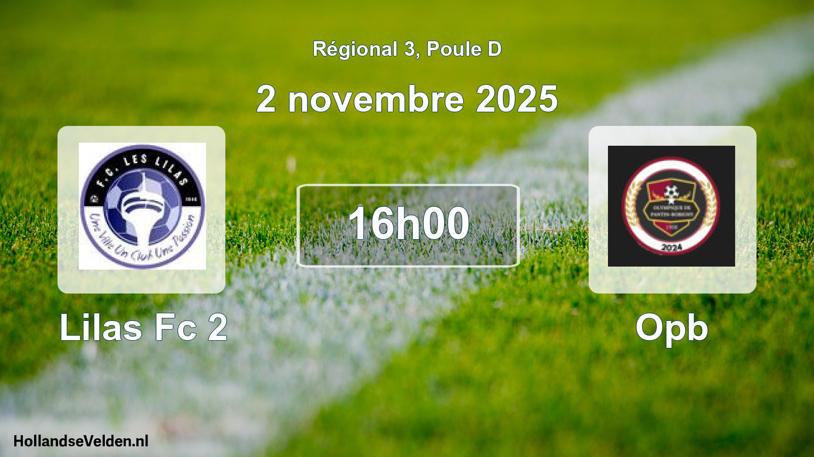 Scheduled Match: Lilas Fc 2 - Opb (2 November 2025)