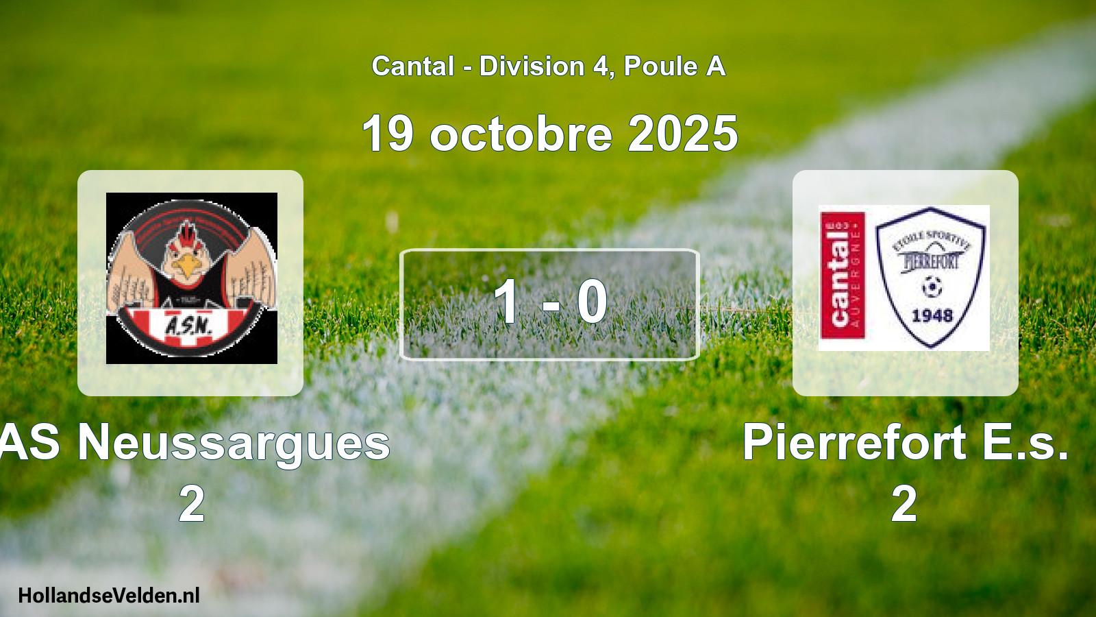 Match joué: AS Neussargues 2 - Pierrefort E.s. 2 1 - 0 (19 octobre 2025)