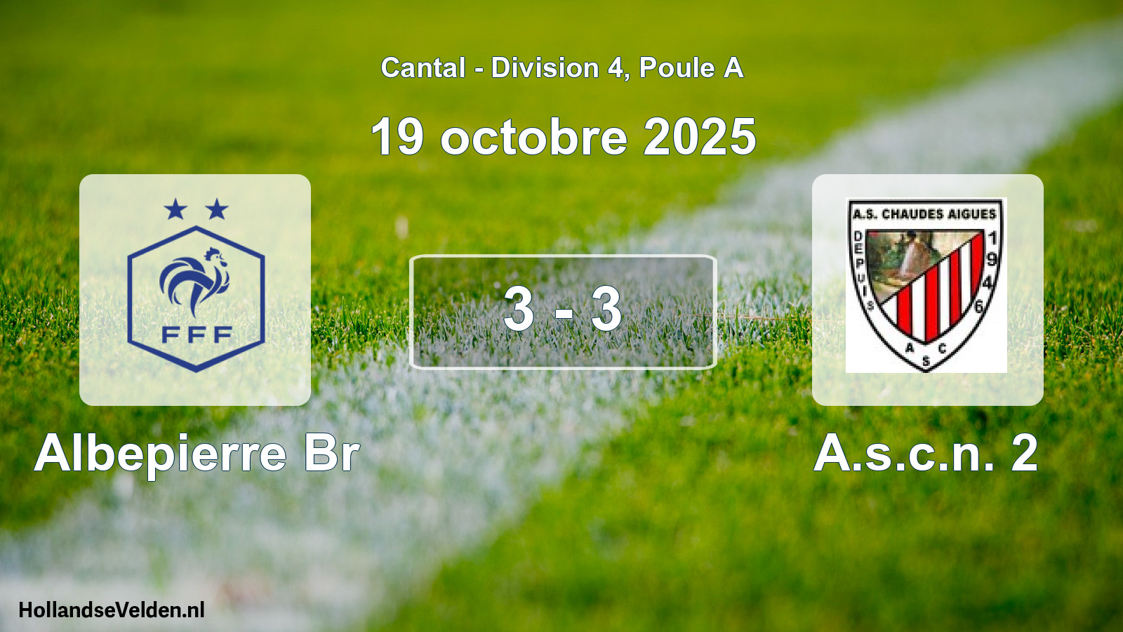 Match joué: Albepierre Br - A.s.c.n. 2 3 - 3 (19 octobre 2025)