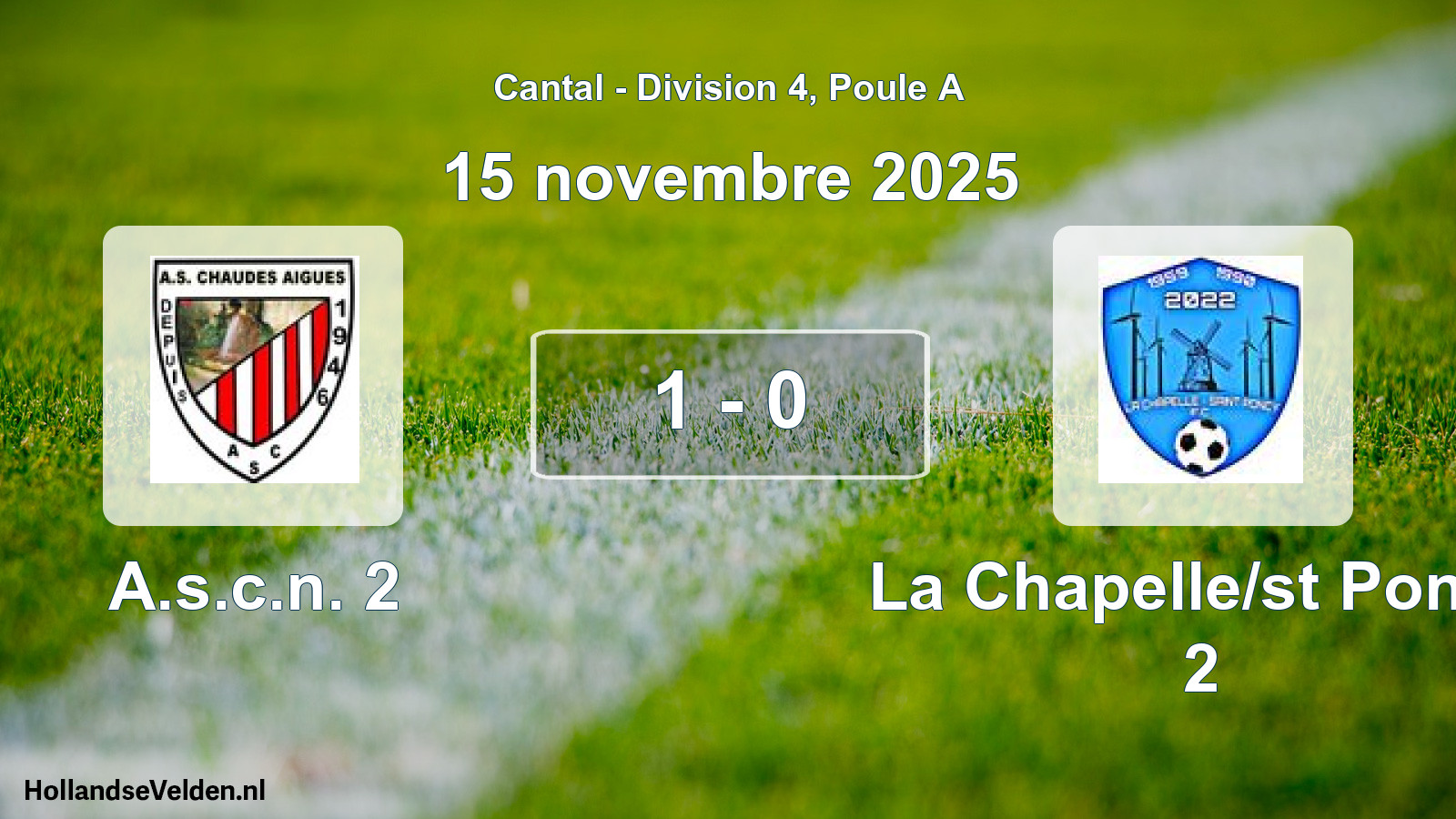 Gespeelde wedstrijd: A.s.c.n. 2 - La Chapelle/st Poncy 2 1 - 0 (15 november 2025)