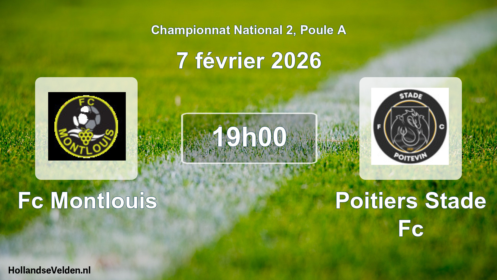 Geplande wedstrijd: Fc Montlouis - Poitiers Stade Fc (7 février 2026)