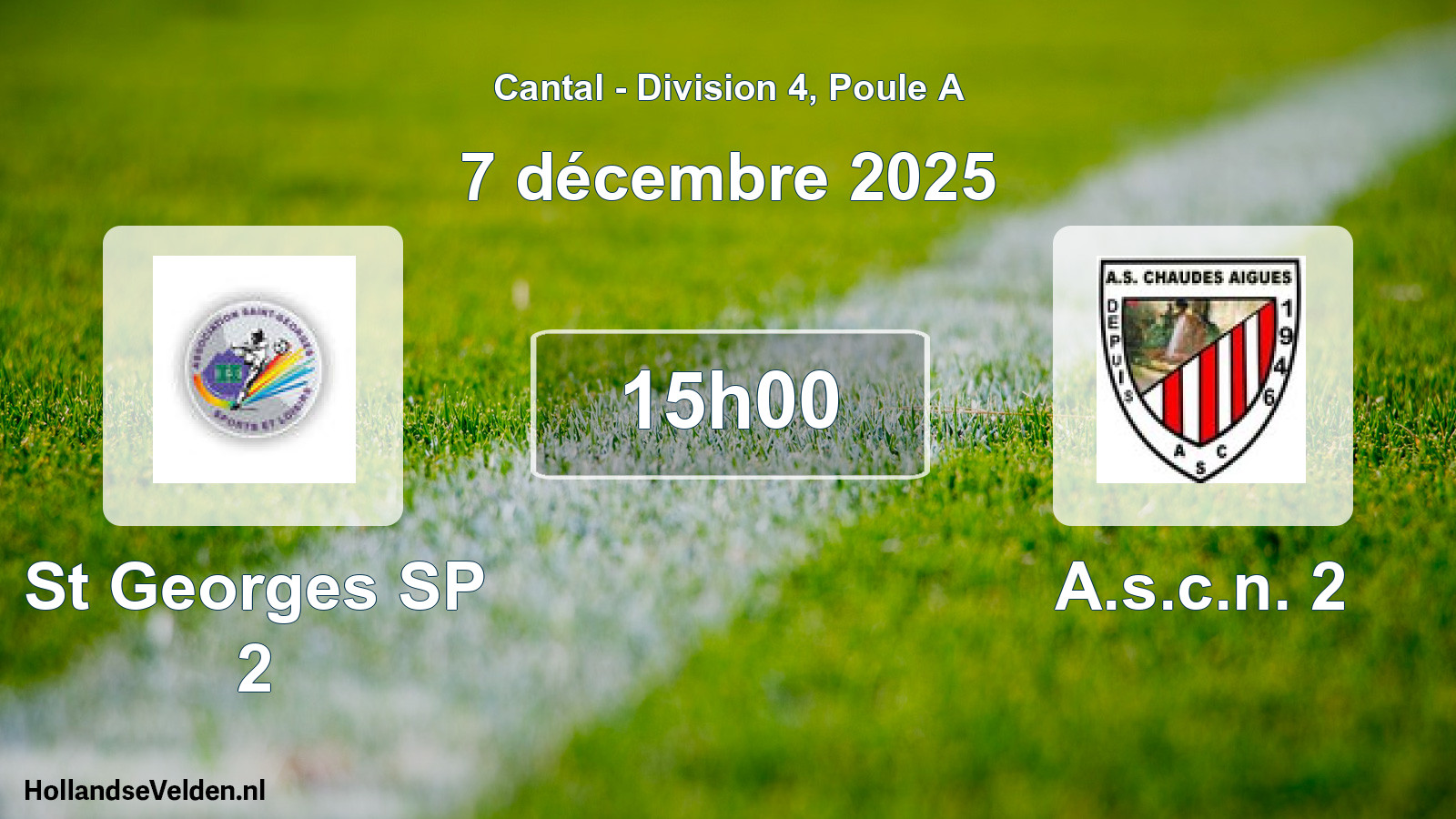 Geplande wedstrijd: St Georges SP 2 - A.s.c.n. 2 (7 december 2025)