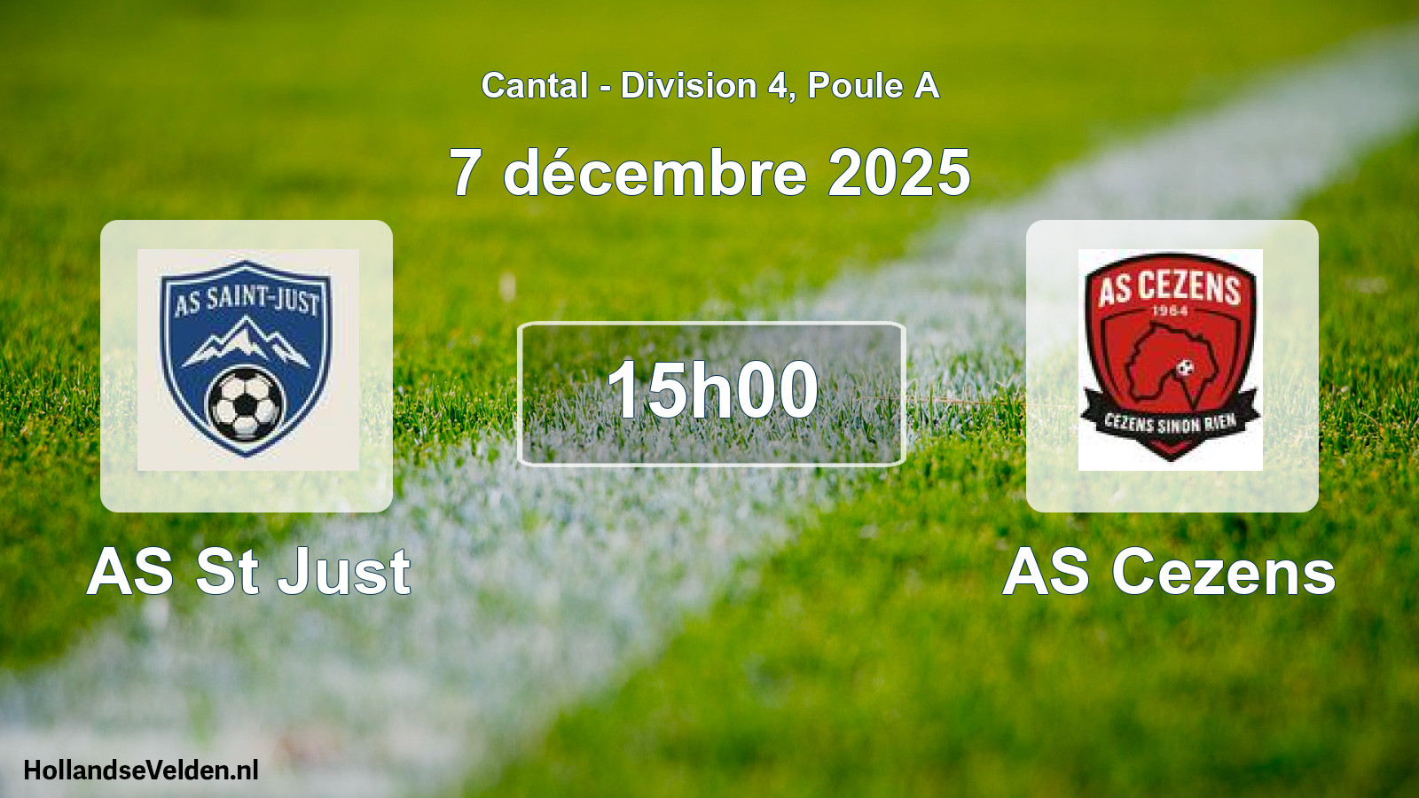 Match programmé: AS St Just - AS Cezens (7 décembre 2025)