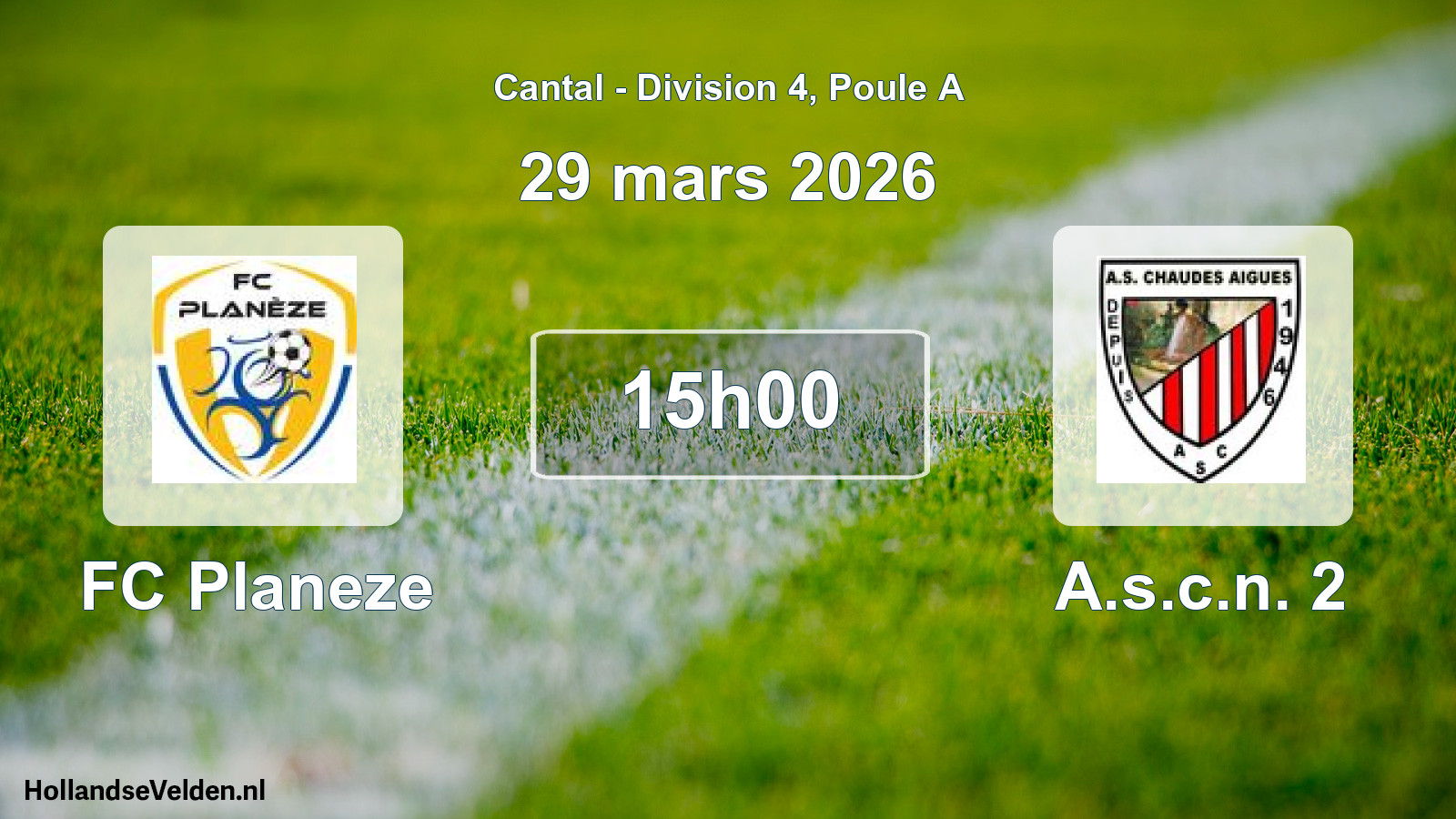 Geplande wedstrijd: FC Planeze - A.s.c.n. 2 (29 maart 2026)
