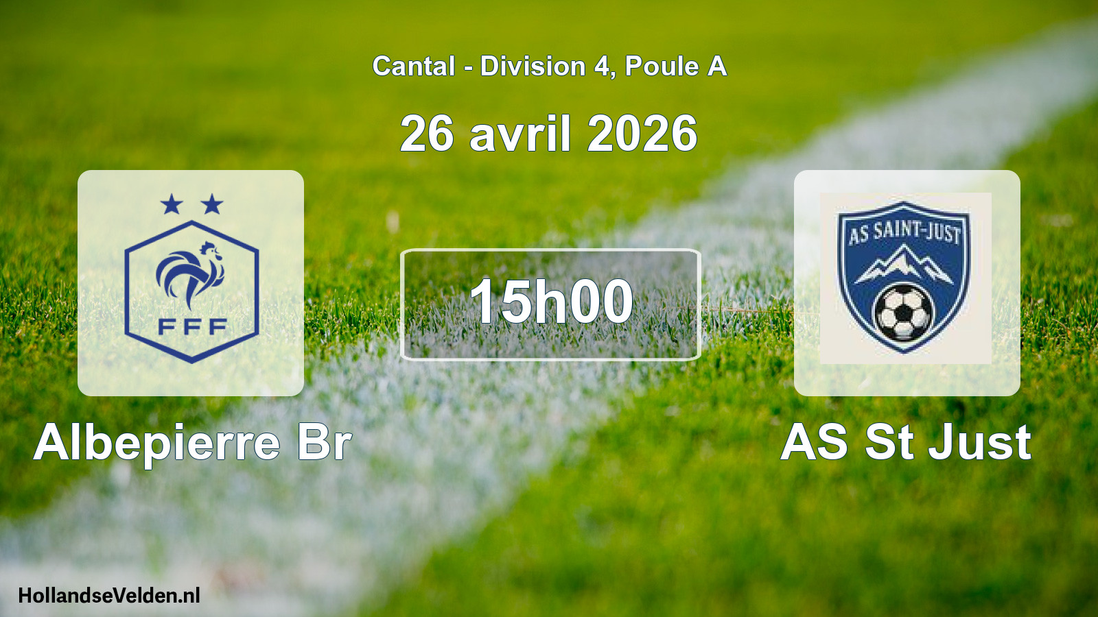 Match programmé: Albepierre Br - AS St Just (26 avril 2026)