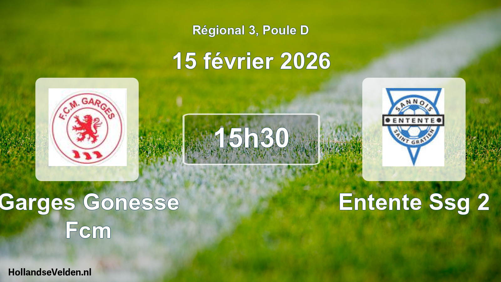 Scheduled Match: Garges Gonesse Fcm - Entente Ssg 2 (15 February 2026)