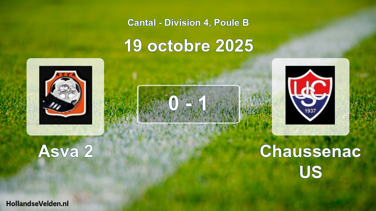Gespeelde wedstrijd: Asva 2 - Chaussenac US 0 - 1 (19 oktober 2025)