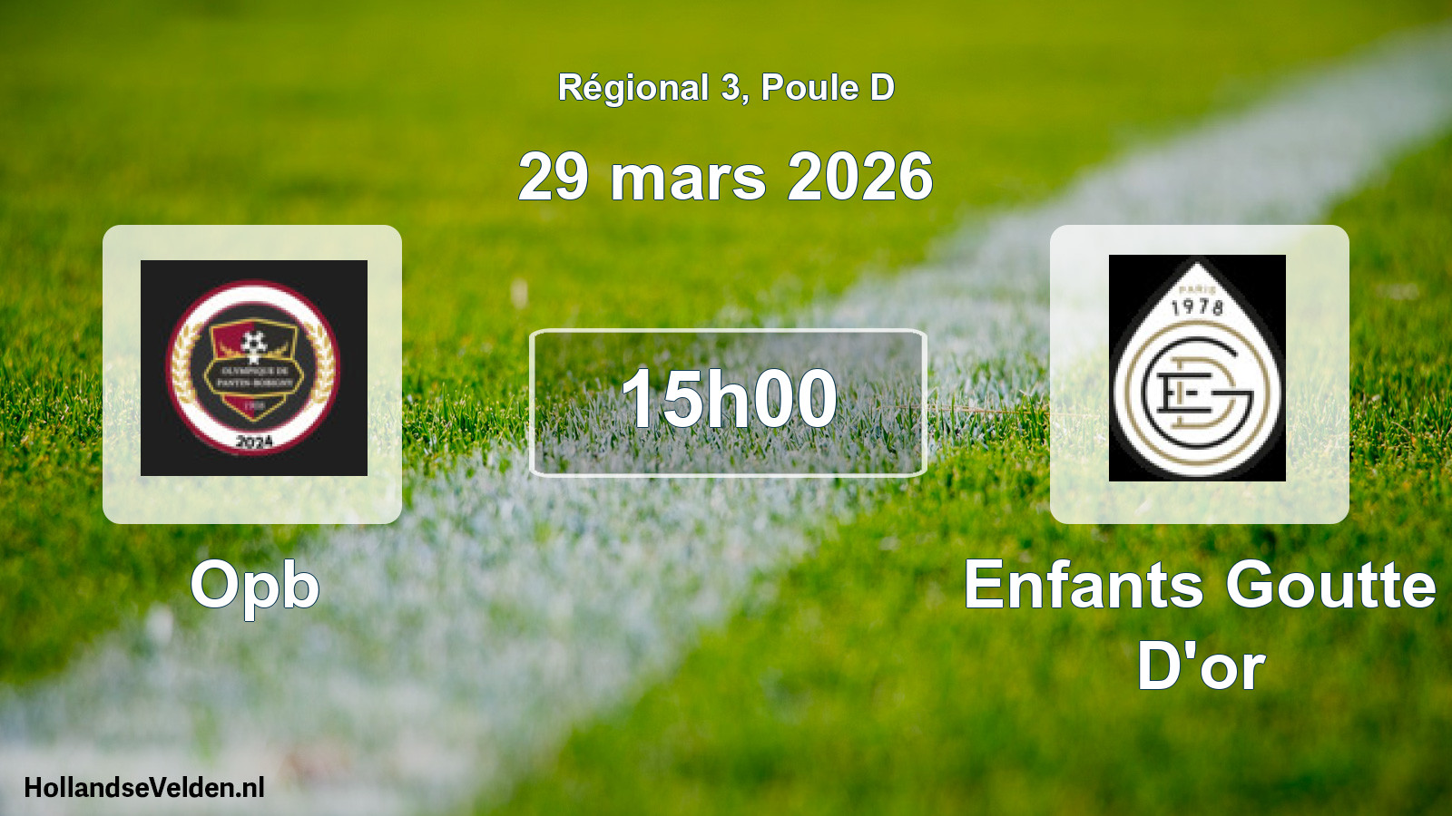 Scheduled Match: Opb - Enfants Goutte D'or (29 March 2026)