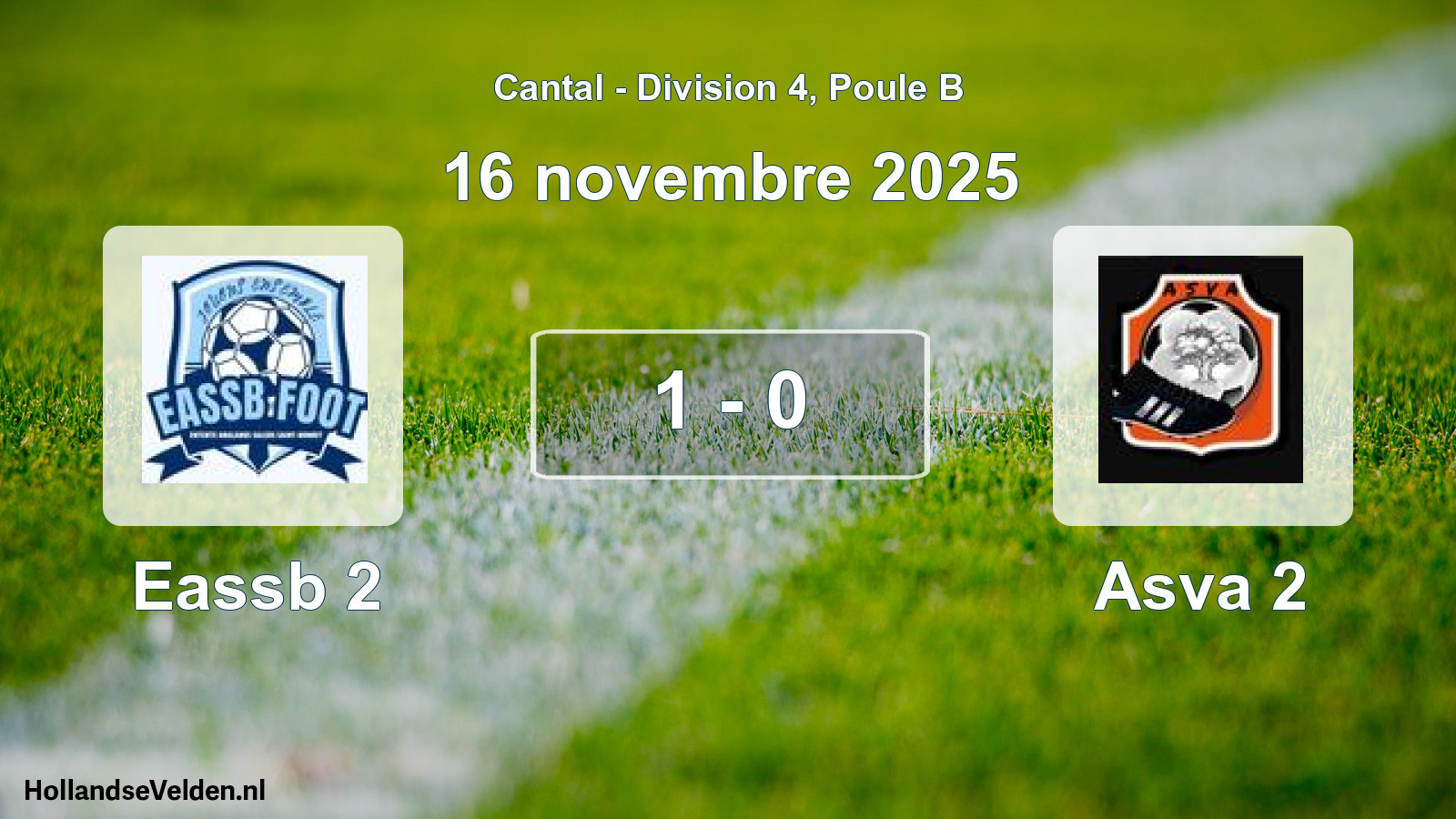 Match joué: Eassb 2 - Asva 2 1 - 0 (16 novembre 2025)