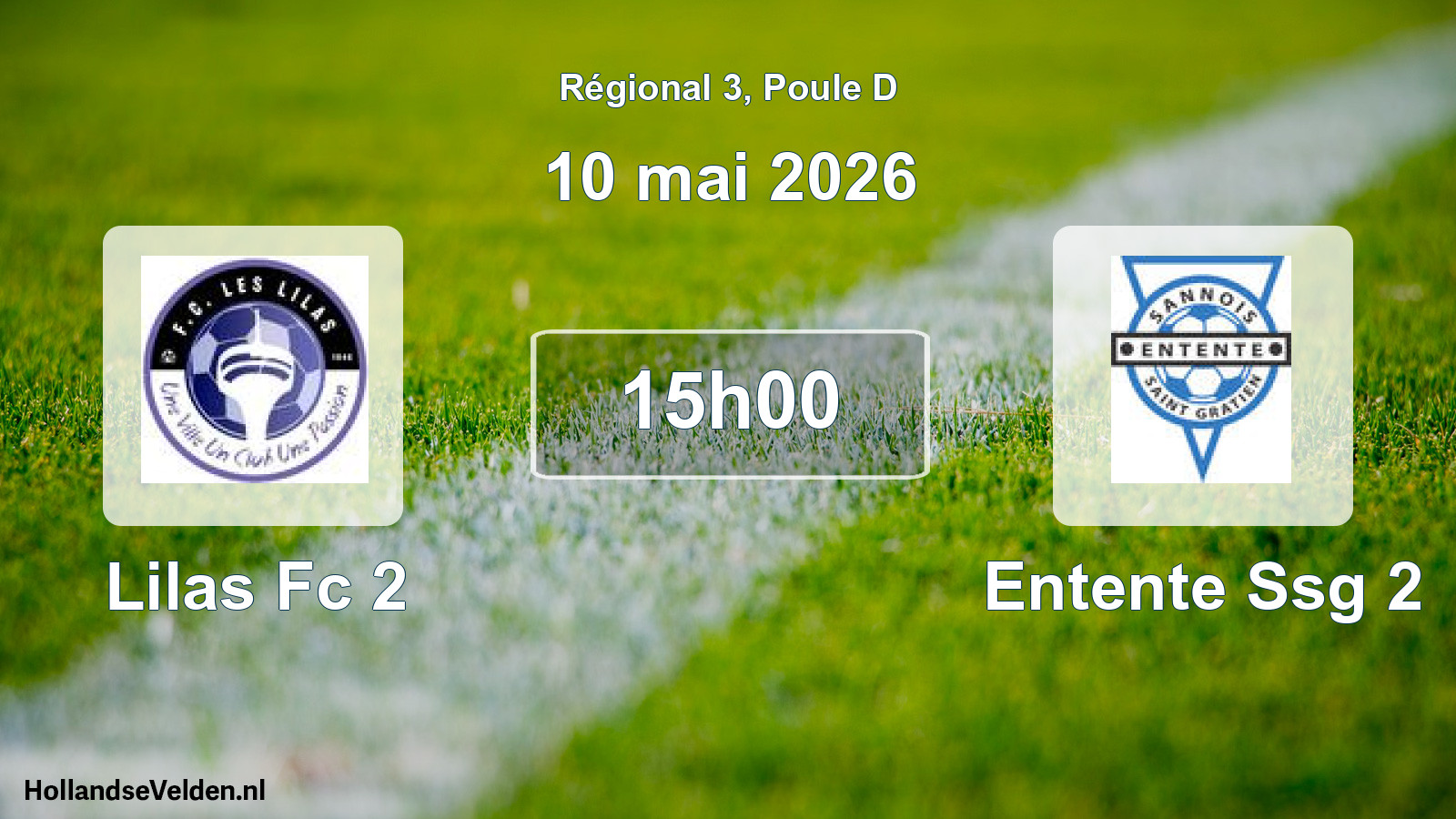 Geplande wedstrijd: Lilas Fc 2 - Entente Ssg 2 (10 mei 2026)