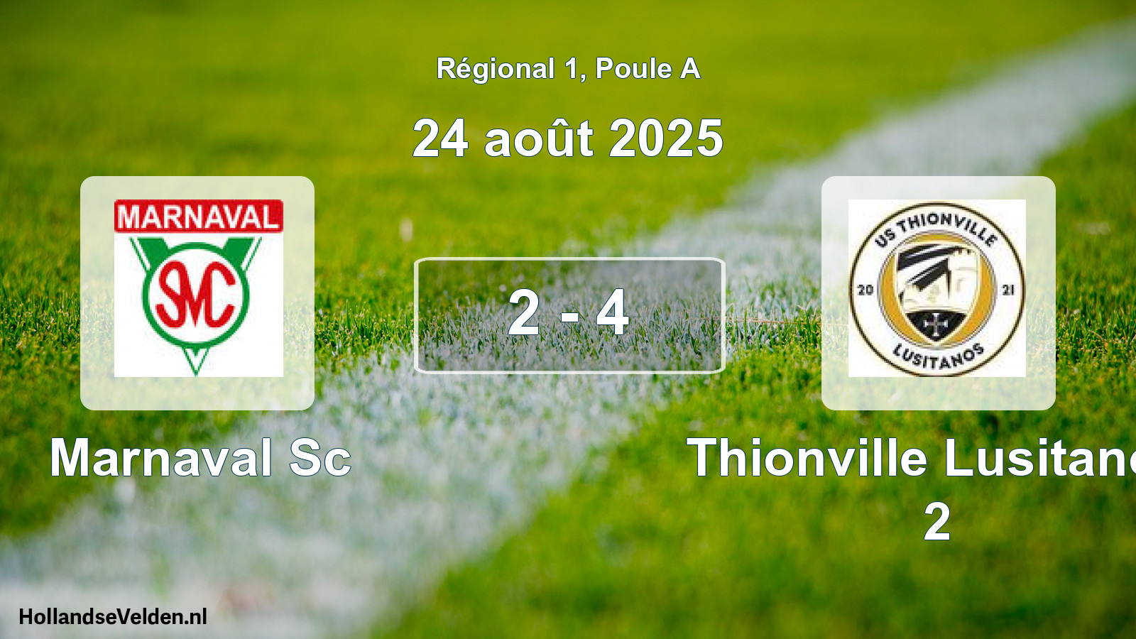 Gespeelde wedstrijd: Marnaval Sc - Thionville Lusitanos 2 2 - 4 (24 août 2025)