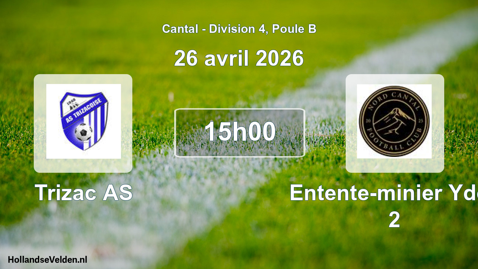 Geplande wedstrijd: Trizac AS - Entente-minier Ydes 2 (26 april 2026)