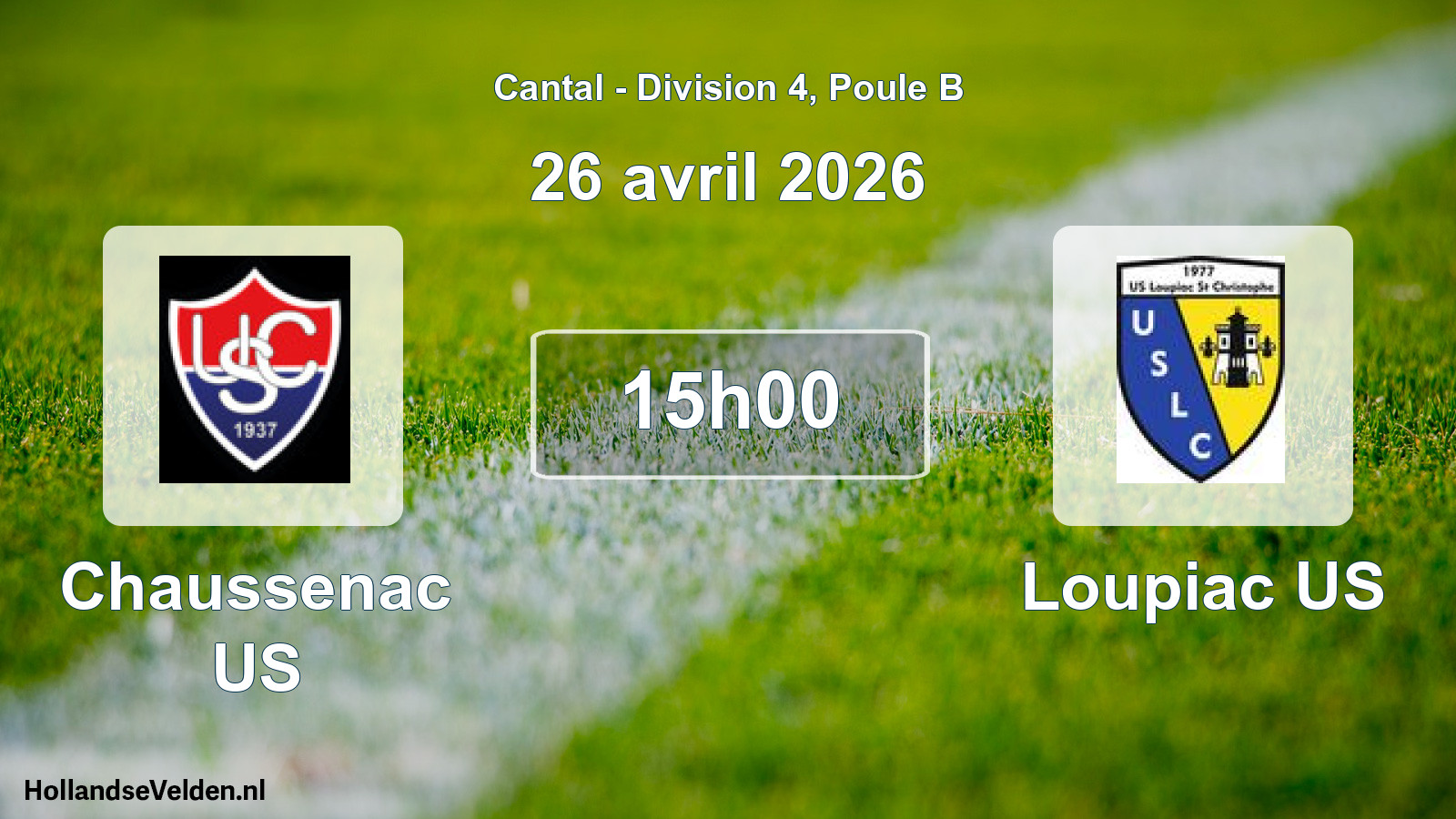 Match programmé: Chaussenac US - Loupiac US (26 avril 2026)