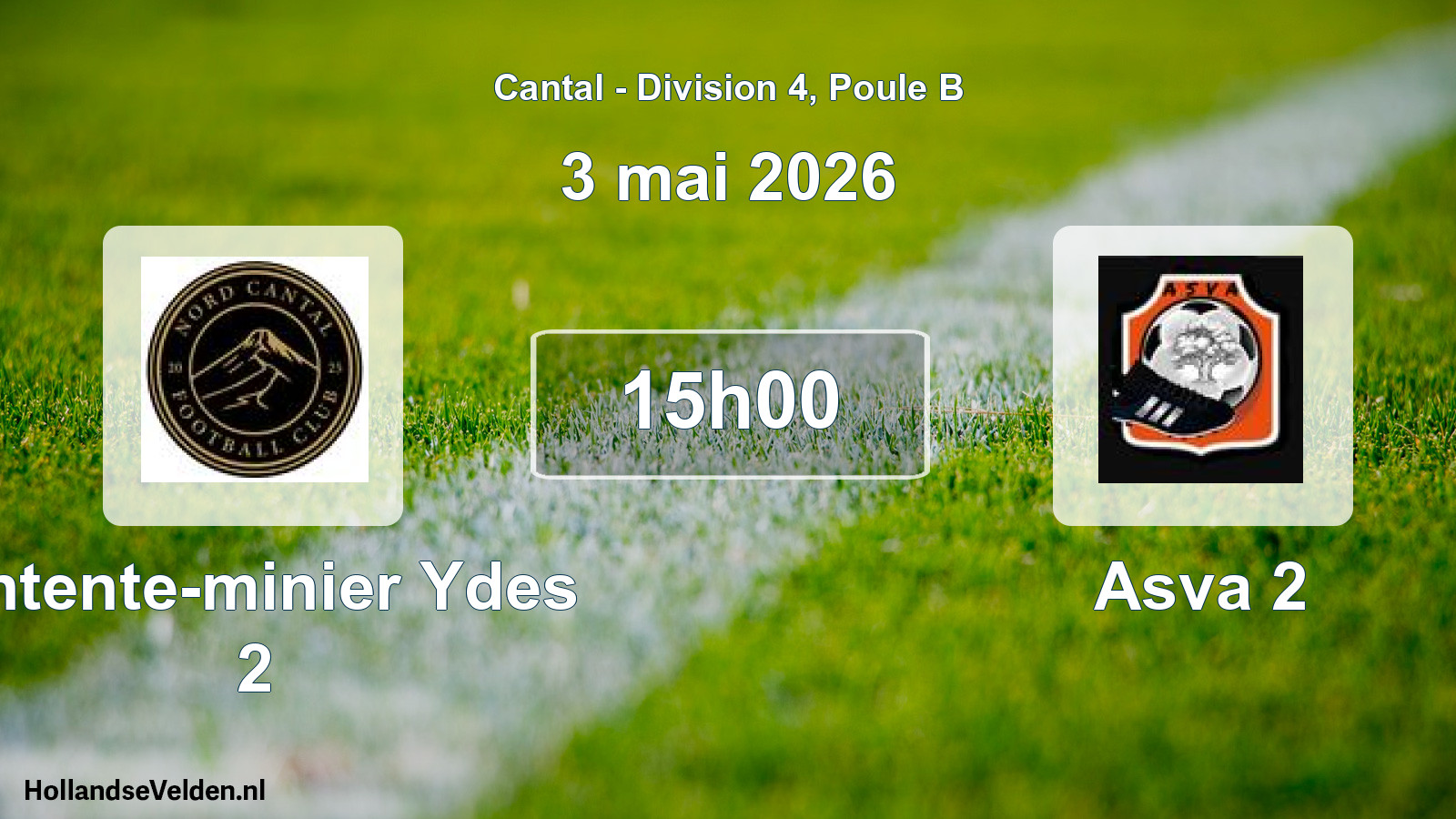 Match programmé: Entente-minier Ydes 2 - Asva 2 (3 mai 2026)
