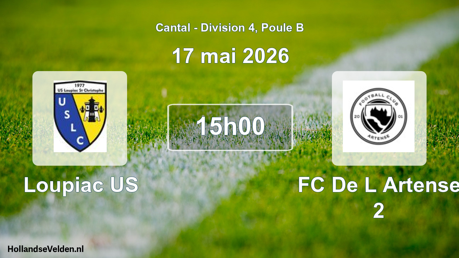 Match programmé: Loupiac US - FC De L Artense 2 (17 mai 2026)