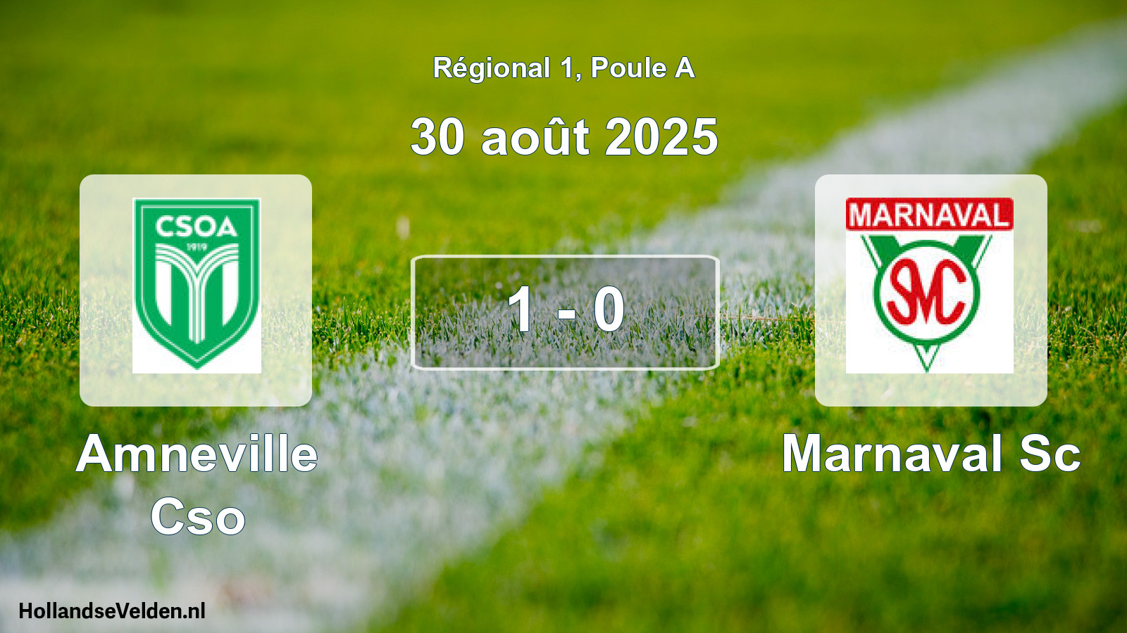 Gespeelde wedstrijd: Amneville Cso - Marnaval Sc 1 - 0 (30 août 2025)