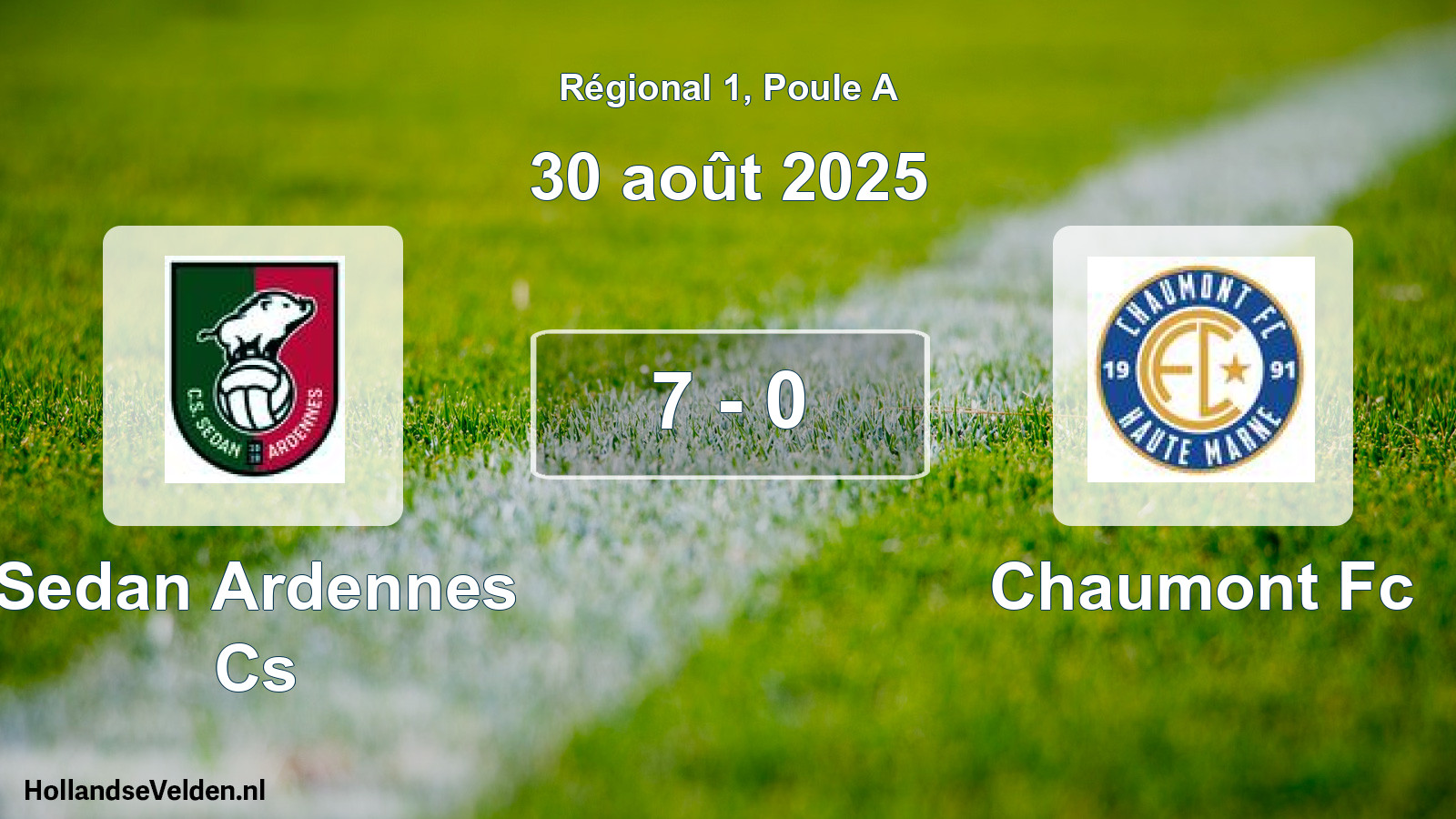Total number of matches played: Sedan Ardennes Cs - Chaumont Fc 7 - 0 (30 August 2025)