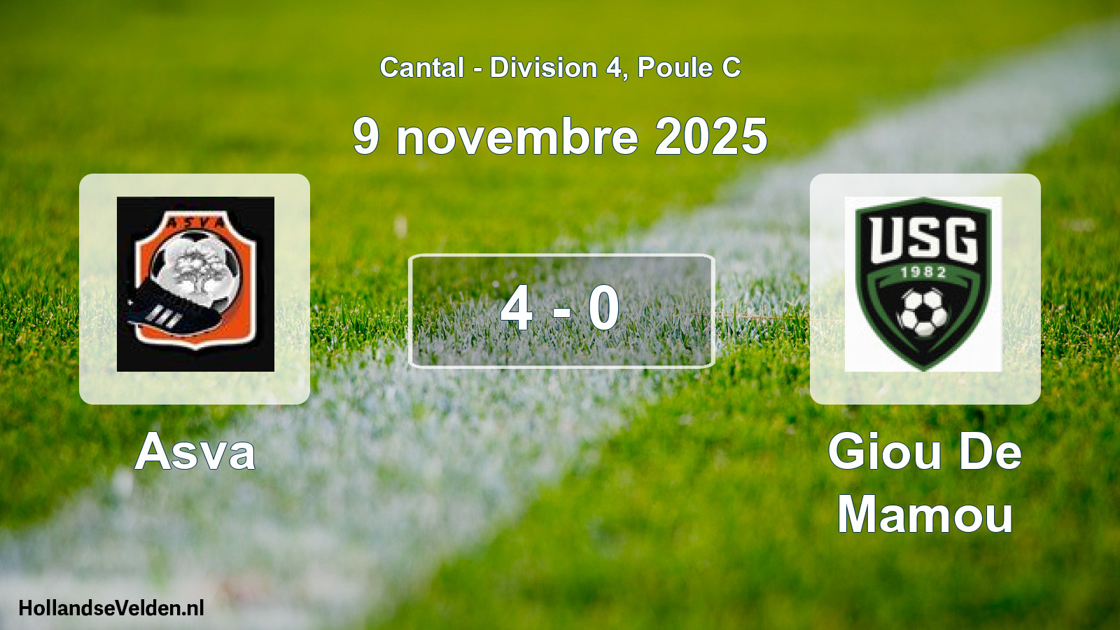 Match joué: Asva - Giou De Mamou 4 - 0 (9 novembre 2025)
